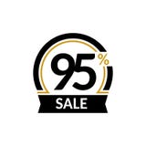 Discount card with 95 percent sale. Advertising Sale vector isolated sign. Promotion Stylish logo design under the black royalty free illustration Discount card with 95 percent sale. Advertising Sale vector isolated sign. Promotion Stylish logo design under the black royalty free illustration
