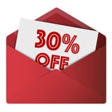 Discount Envelope royalty free illustration Discount Envelope royalty free illustration