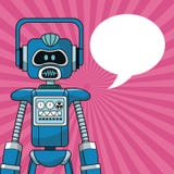 Discurso artificial de la burbuja de la inteligencia del robot libre illustration Discurso artificial de la burbuja de la inteligencia del robot libre illustration