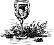 Vetro di vino e dell'uva royalty illustrazione gratis Vetro di vino e dell'uva royalty illustrazione gratis