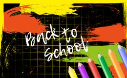 Diseñe la plantilla de nuevo a la escuela para la bandera o el cartel Extracto Foto de archivo Diseñe la plantilla de nuevo a la escuela para la bandera o el cartel Extracto Foto de archivo