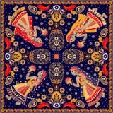 Diseñe para el bolsillo cuadrado, mantón, materia textil stock de ilustración Diseñe para el bolsillo cuadrado, mantón, materia textil stock de ilustración