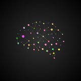 Diseño creativo del ejemplo de la neurología con los puntos y las líneas conectados Concepto colorido del ejemplo del cerebro libre illustration Diseño creativo del ejemplo de la neurología con los puntos y las líneas conectados Concepto colorido del ejemplo del cerebro libre illustration