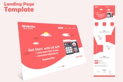 Diseño de la plantilla de la página del aterrizaje del sitio web para la promoción stock de ilustración Diseño de la plantilla de la página del aterrizaje del sitio web para la promoción stock de ilustración