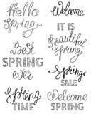 Diseño de letras exhausto de la mano de la primavera libre illustration Diseño de letras exhausto de la mano de la primavera libre illustration