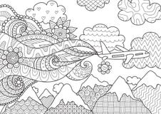 Diseño de Zendoodle de aeroplano para el ejemplo stock de ilustración Diseño de Zendoodle de aeroplano para el ejemplo stock de ilustración