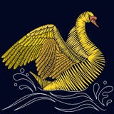 Diseño del cisne del bordado ilustración del vector Diseño del cisne del bordado ilustración del vector