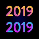 2019 diseño del ejemplo del vector de la bandera de la tarjeta del Año Nuevo 3D stock de ilustración 2019 diseño del ejemplo del vector de la bandera de la tarjeta del Año Nuevo 3D stock de ilustración