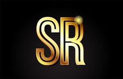 diseño del icono de la combinación del logotipo del senior s r de la letra del alfabeto del oro ilustración del vector diseño del icono de la combinación del logotipo del senior s r de la letra del alfabeto del oro ilustración del vector