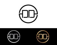 Diseño del logotipo de la letra de la forma del círculo de la DD stock de ilustración Diseño del logotipo de la letra de la forma del círculo de la DD stock de ilustración