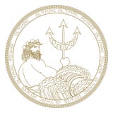 Diseño del logotipo del poseidon del círculo libre illustration Diseño del logotipo del poseidon del círculo libre illustration