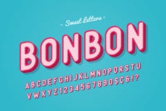 Diseño dulce de la fuente del caramelo del vector, alfabeto, tipografía, letras y Ilustración del Vector Diseño dulce de la fuente del caramelo del vector, alfabeto, tipografía, letras y Ilustración del Vector
