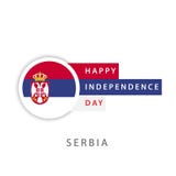 Diseño feliz Illustrator de la plantilla del vector del Día de la Independencia de Serbia stock de ilustración Diseño feliz Illustrator de la plantilla del vector del Día de la Independencia de Serbia stock de ilustración