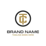 Diseño inicial del logotipo del círculo del TC ilustración del vector Diseño inicial del logotipo del círculo del TC ilustración del vector