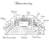 Diseño interior del cuarto de baño ilustración del vector Diseño interior del cuarto de baño ilustración del vector
