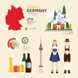 Diseño plano de los iconos de la señal de Alemania del concepto del viaje Vector