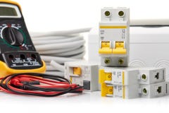Disjoncteurs automatiques Appareillage électrique photo stock Disjoncteurs automatiques Appareillage électrique photo stock