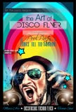 Disposición del aviador del club de noche del disco con forma de DJ stock de ilustración Disposición del aviador del club de noche del disco con forma de DJ stock de ilustración