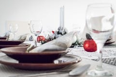 Disposition de table de vacances de Noël photographie stock Disposition de table de vacances de Noël photographie stock