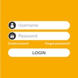 Disposition matérielle de la conception UI, de l'UX et du GUI avec des écrans de login illustration de vecteur Disposition matérielle de la conception UI, de l'UX et du GUI avec des écrans de login illustration de vecteur