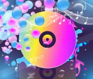 Disque vinyle multicolore sur le fond foncé illustration libre de droits Disque vinyle multicolore sur le fond foncé illustration libre de droits