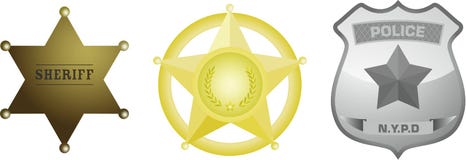 Distintivo dello sceriffo della polizia illustrazione di stock Distintivo dello sceriffo della polizia illustrazione di stock