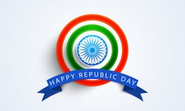 Distintivo o etichetta indiano felice di celebrazione di giorno della Repubblica royalty illustrazione gratis Distintivo o etichetta indiano felice di celebrazione di giorno della Repubblica royalty illustrazione gratis