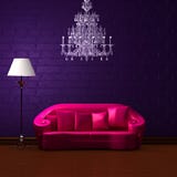 Divan rose en minute pourprée foncée illustration stock Divan rose en minute pourprée foncée illustration stock