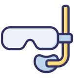 Dive mask, diving mask Isolated Vector Icon that can be easily modified or edited royalty free illustration Dive mask, diving mask Isolated Vector Icon that can be easily modified or edited royalty free illustration