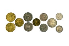 Diversas monedas del viejo dracma griego Surtido de monedas de encendido foto de archivo libre de regalías Diversas monedas del viejo dracma griego Surtido de monedas de encendido foto de archivo libre de regalías