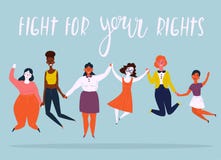 Illustration of a diverse group of jumping women stock illustration Illustration of a diverse group of jumping women stock illustration