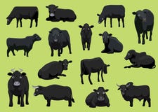 Diverse Zwarte het Beeldverhaal Vectorillustratie van de Koestier royalty-vrije illustratie Diverse Zwarte het Beeldverhaal Vectorillustratie van de Koestier royalty-vrije illustratie