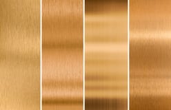 Diverses textures en bronze balayées en métal réglées photographie stock Diverses textures en bronze balayées en métal réglées photographie stock