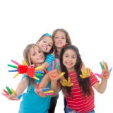 Divertimento della pittura dei bambini immagine stock Divertimento della pittura dei bambini immagine stock