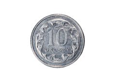Dix groszy Zloty polonais La devise de la Pologne Macro photo d'une pièce de monnaie La Pologne dépeint une pièce de monnaie de g Photo libre de droits Dix groszy Zloty polonais La devise de la Pologne Macro photo d'une pièce de monnaie La Pologne dépeint une pièce de monnaie de g Photo libre de droits