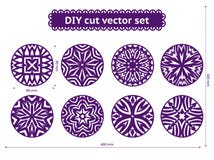 DIY έκοψε το διανυσματικό σύνολο Αφηρημένα εθνικά σχέδια κύκλων Στοκ Φωτογραφίες DIY έκοψε το διανυσματικό σύνολο Αφηρημένα εθνικά σχέδια κύκλων Στοκ Φωτογραφίες