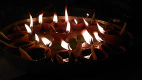 Diya's flames stock photo Diya's flames stock photo