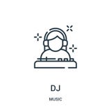 dj icon vector from music collection. Thin line dj outline icon vector illustration vector illustration dj icon vector from music collection. Thin line dj outline icon vector illustration vector illustration