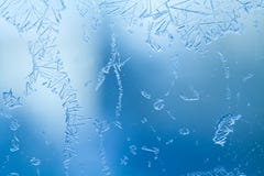 Djupfryst exponeringsglas med isblommor, frostväderbegrepp kall vinter fotografering för bildbyråer Djupfryst exponeringsglas med isblommor, frostväderbegrepp kall vinter fotografering för bildbyråer