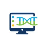 Dna loga ikony Komputerowy projekt royalty ilustracja Dna loga ikony Komputerowy projekt royalty ilustracja