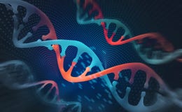 DNA research molecule. 3D illustration. Analysis of structure human genome stock illustration DNA research molecule. 3D illustration. Analysis of structure human genome stock illustration
