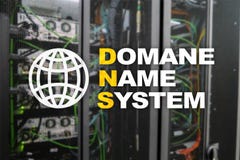 Dns - система доменных имён, сервер и протокол Интернет и концепция цифровой технологии на предпосылке комнаты сервера стоковое фото Dns - система доменных имён, сервер и протокол Интернет и концепция цифровой технологии на предпосылке комнаты сервера стоковое фото