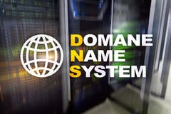 Dns - система доменных имён, сервер и протокол Интернет и концепция цифровой технологии на предпосылке комнаты сервера стоковое фото Dns - система доменных имён, сервер и протокол Интернет и концепция цифровой технологии на предпосылке комнаты сервера стоковое фото