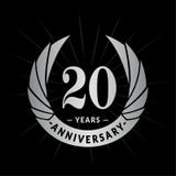 20 do aniversário anos de molde do projeto Projeto elegante do logotipo do aniversário Vinte anos de logotipo ilustração stock 20 do aniversário anos de molde do projeto Projeto elegante do logotipo do aniversário Vinte anos de logotipo ilustração stock