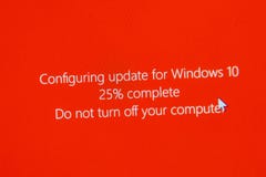 Do not turn off your computer during configuring Windows 10 Upgrade stock photo Do not turn off your computer during configuring Windows 10 Upgrade stock photo