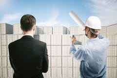 Dock worker and businessman royalty free stock images Dock worker and businessman royalty free stock images