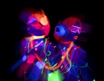 Docka för cyber för uv disko för neon för glöd sexigt kvinnlig Arkivbild Docka för cyber för uv disko för neon för glöd sexigt kvinnlig Arkivbild