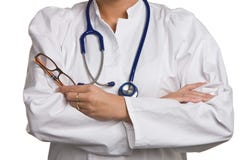 Docteur amical avec une carte de visite professionnelle blanche vierge de visite image libre de droits Docteur amical avec une carte de visite professionnelle blanche vierge de visite image libre de droits