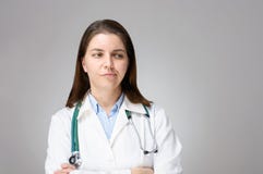 Doctor de sexo femenino decepcionado imágenes de archivo libres de regalías Doctor de sexo femenino decepcionado imágenes de archivo libres de regalías
