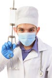 Doctor In A Mask With The Big Syringe Royalty Free Stock Photos Doctor In A Mask With The Big Syringe Royalty Free Stock Photos